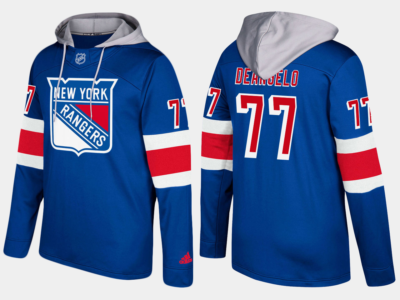 Men NHL New York rangers 77 anthony deangelo blue hoodie